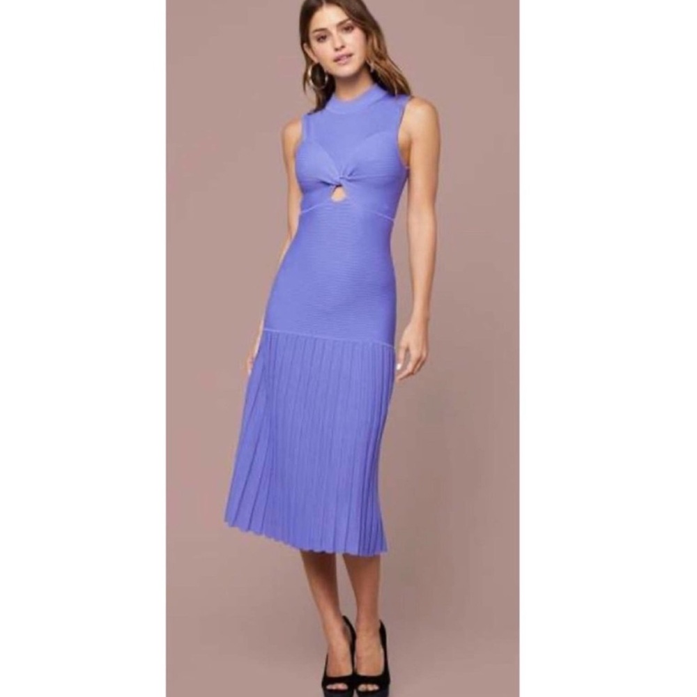 Bebe Gioia Rib Pleated Dress Blue Iris